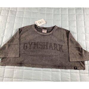 Gymshark Collegiate Shadow Washed Grey Womens  Crop Top Size L regular fit NWT